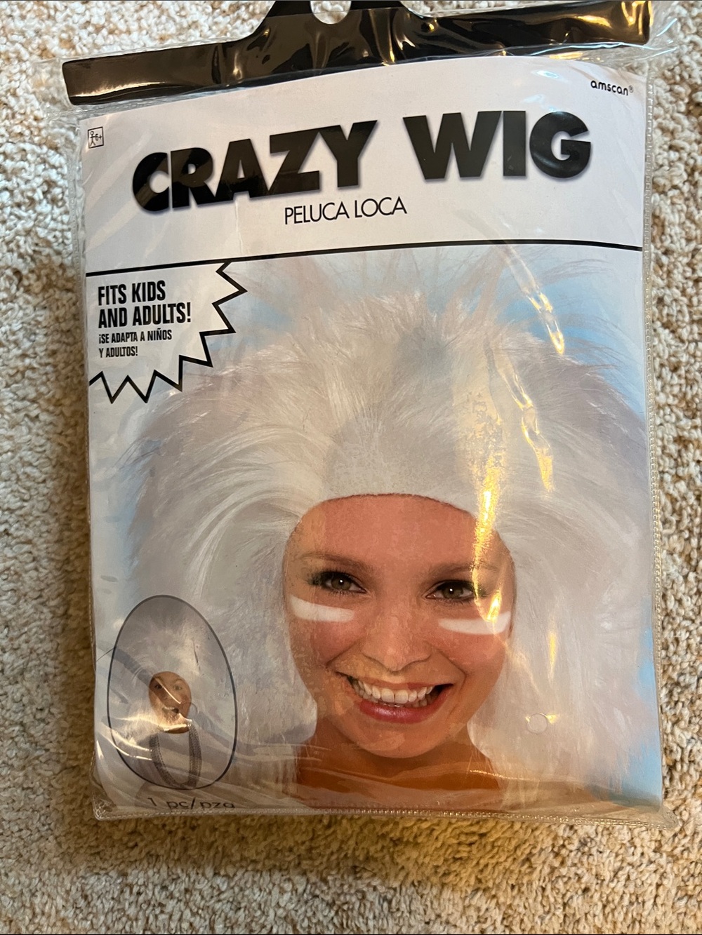 Halloween Crazy Wig White -kids or women